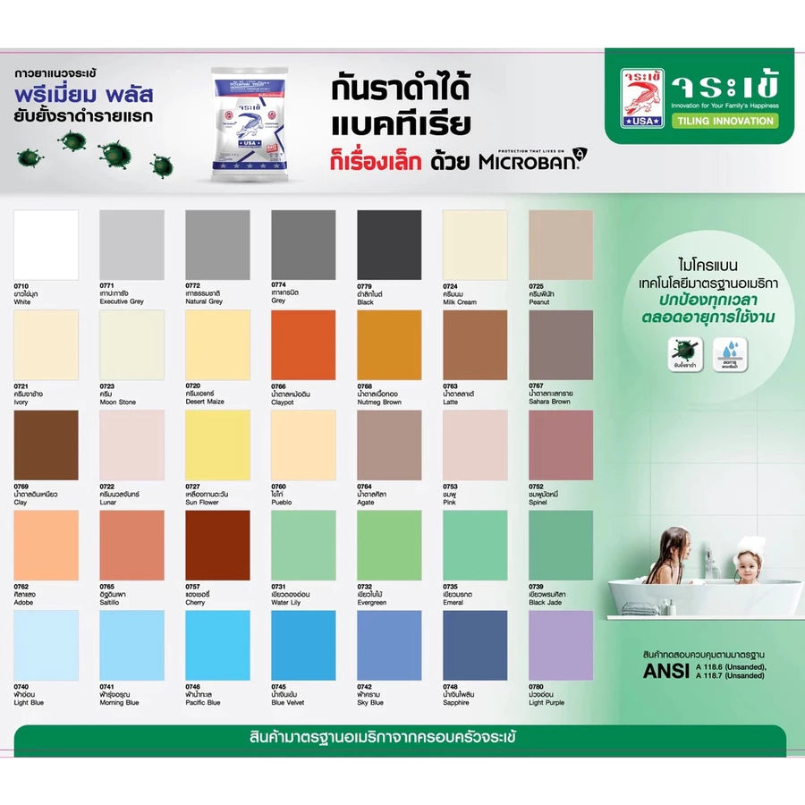 กาวยาแนวจระเข้ พรีเมี่ยมพลัส สูตรพิเศษที่ช่วยยับยั้งการเกิดราดำ ขนาด 1 กก.
