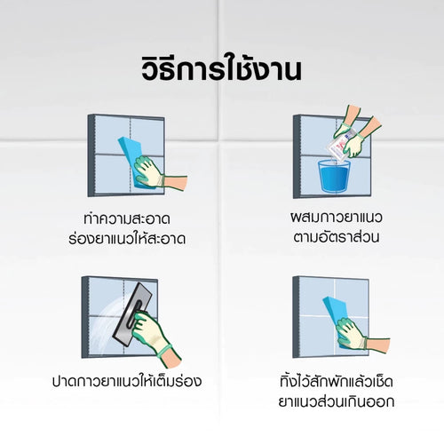 กาวยาแนวจระเข้ พรีเมี่ยมพลัส สูตรพิเศษที่ช่วยยับยั้งการเกิดราดำ ขนาด 1 กก.